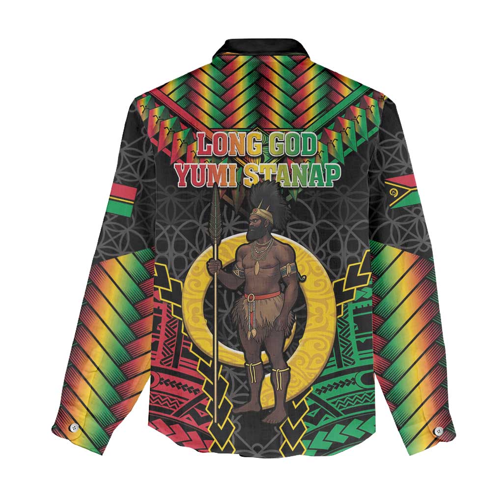 Vanuatu 45th Anniversary Independence Day Women Casual Shirt Melanesian Warrior With Sand Drawing Pattern LT05