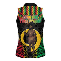 Vanuatu 45th Anniversary Independence Day Women Sleeveless Polo Shirt Melanesian Warrior With Sand Drawing Pattern LT05