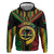 Vanuatu 44th Anniversary Independence Day Zip Hoodie Melanesian Warrior With Sand Drawing Pattern