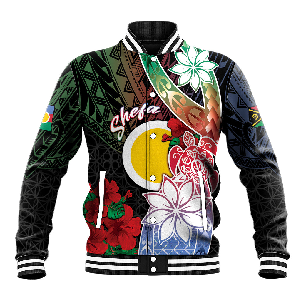 Personalised Vanuatu Shefa Day Baseball Jacket Floral Pattern