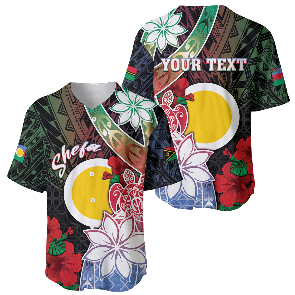 Personalised Vanuatu Shefa Day Baseball Jersey Floral Pattern