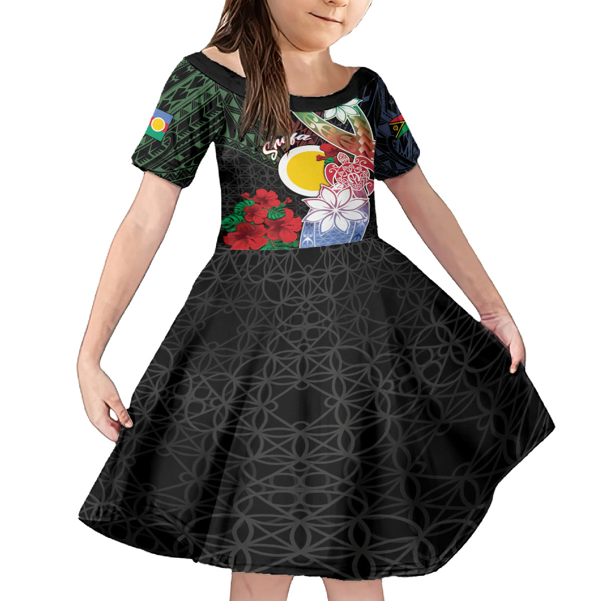 Personalised Vanuatu Shefa Day Family Matching Tank Maxi Dress and Hawaiian Shirt Floral Pattern