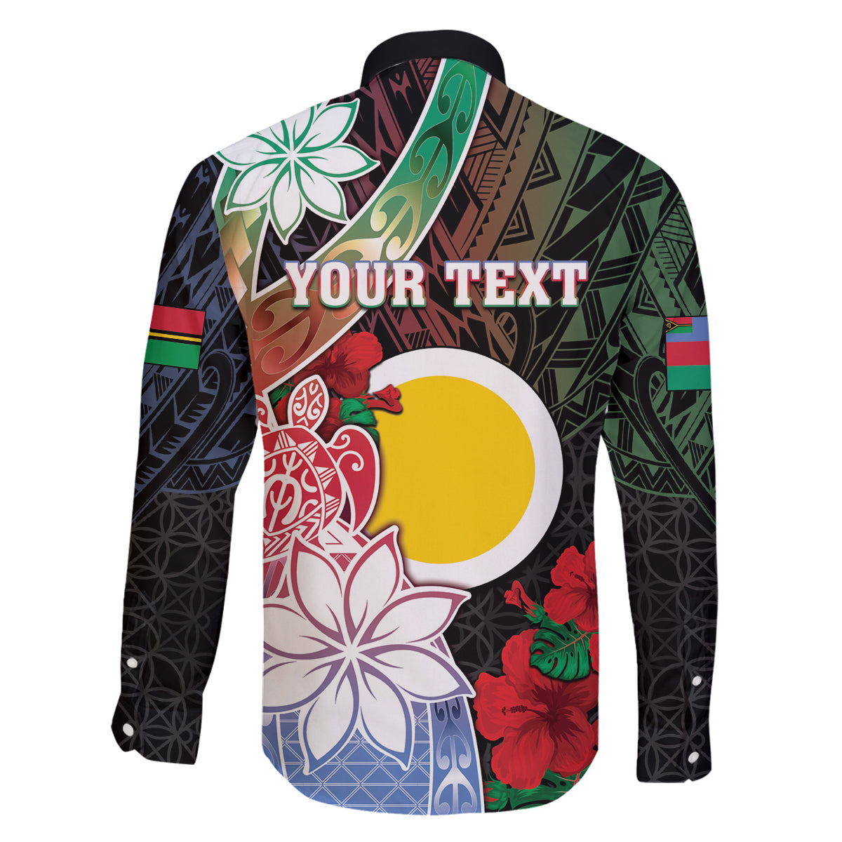 Personalised Vanuatu Shefa Day Family Matching Tank Maxi Dress and Hawaiian Shirt Floral Pattern