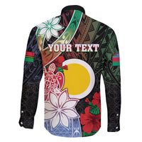 Personalised Vanuatu Shefa Day Family Matching Tank Maxi Dress and Hawaiian Shirt Floral Pattern