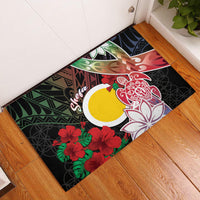 Vanuatu Shefa Day Rubber Doormat Floral Pattern