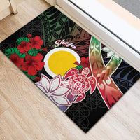Vanuatu Shefa Day Rubber Doormat Floral Pattern