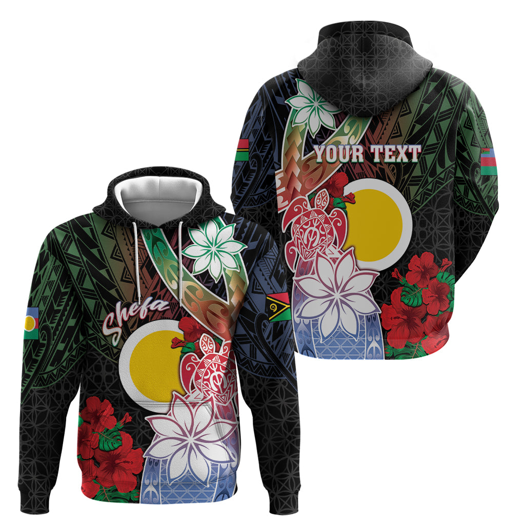Personalised Vanuatu Shefa Day Zip Hoodie Floral Pattern