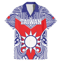 Personalised Taiwan Family Matching Mermaid Dress and Hawaiian Shirt Austronesian Tribal Tattoo Red LT05 Dad's Shirt - Short Sleeve Red - Polynesian Pride