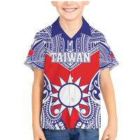 Personalised Taiwan Family Matching Mermaid Dress and Hawaiian Shirt Austronesian Tribal Tattoo Red LT05 Son's Shirt Red - Polynesian Pride