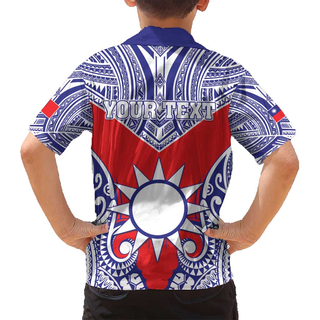 Personalised Taiwan Family Matching Off Shoulder Maxi Dress and Hawaiian Shirt Austronesian Tribal Tattoo Red - Polynesian Pride