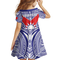 Personalised Taiwan Family Matching Puletasi and Hawaiian Shirt Austronesian Tribal Tattoo Red - Polynesian Pride