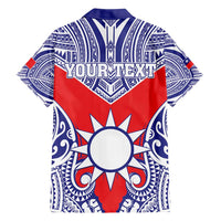 Personalised Taiwan Family Matching Puletasi and Hawaiian Shirt Austronesian Tribal Tattoo Red - Polynesian Pride