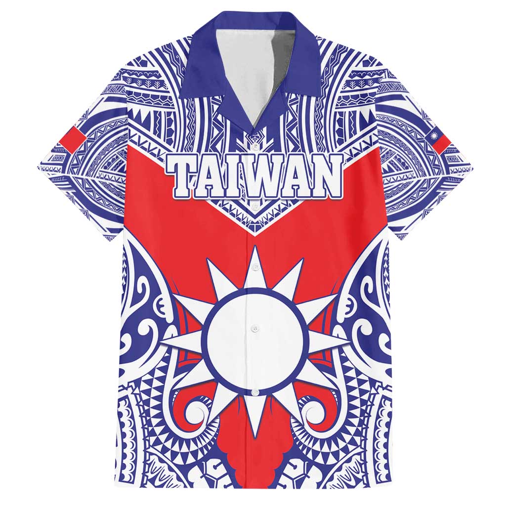 Personalised Taiwan Family Matching Summer Maxi Dress and Hawaiian Shirt Austronesian Tribal Tattoo Red - Polynesian Pride