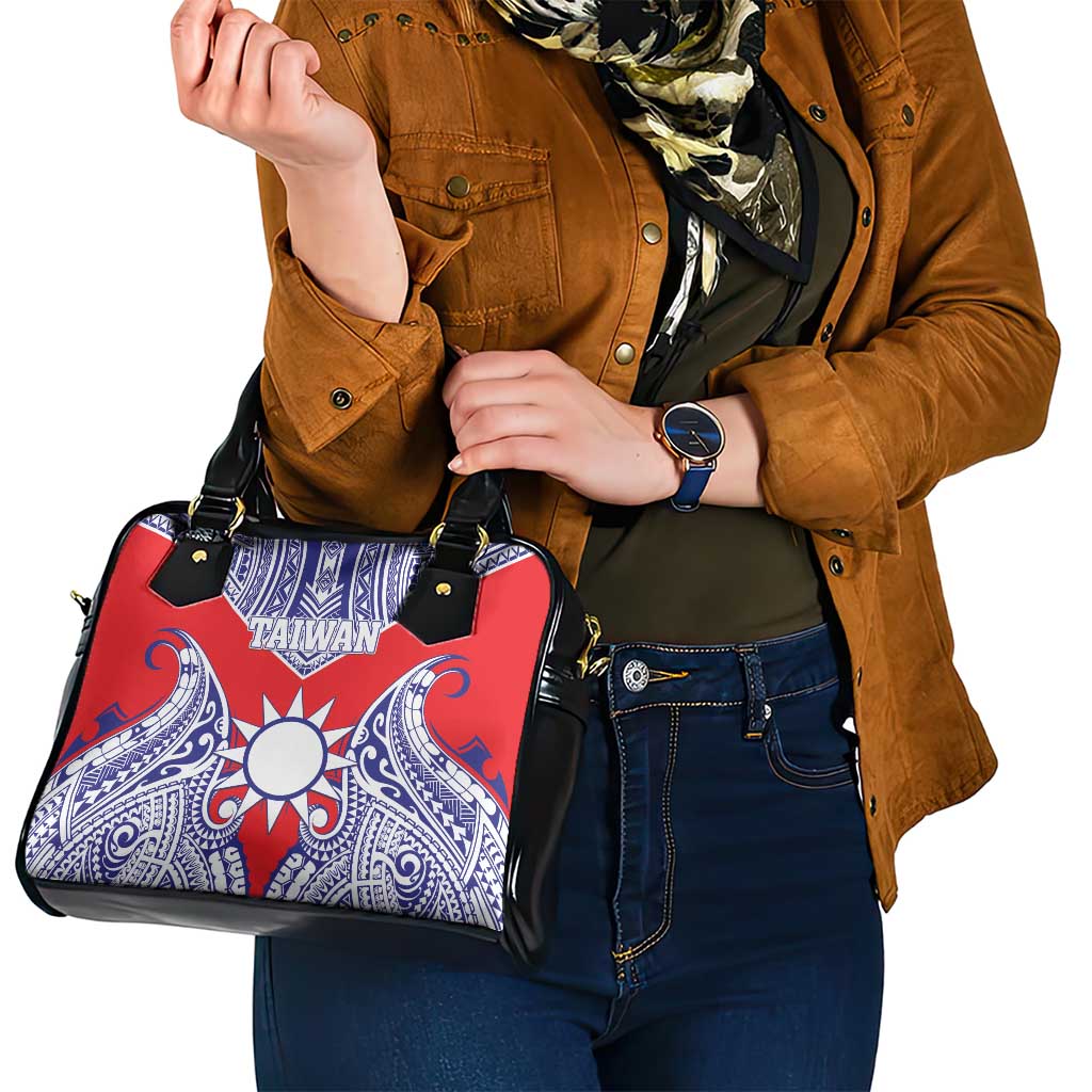 Taiwan Shoulder Handbag Austronesian Tribal Tattoo Red - Polynesian Pride