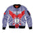 Personalised Taiwan Sleeve Zip Bomber Jacket Austronesian Tribal Tattoo Red - Polynesian Pride