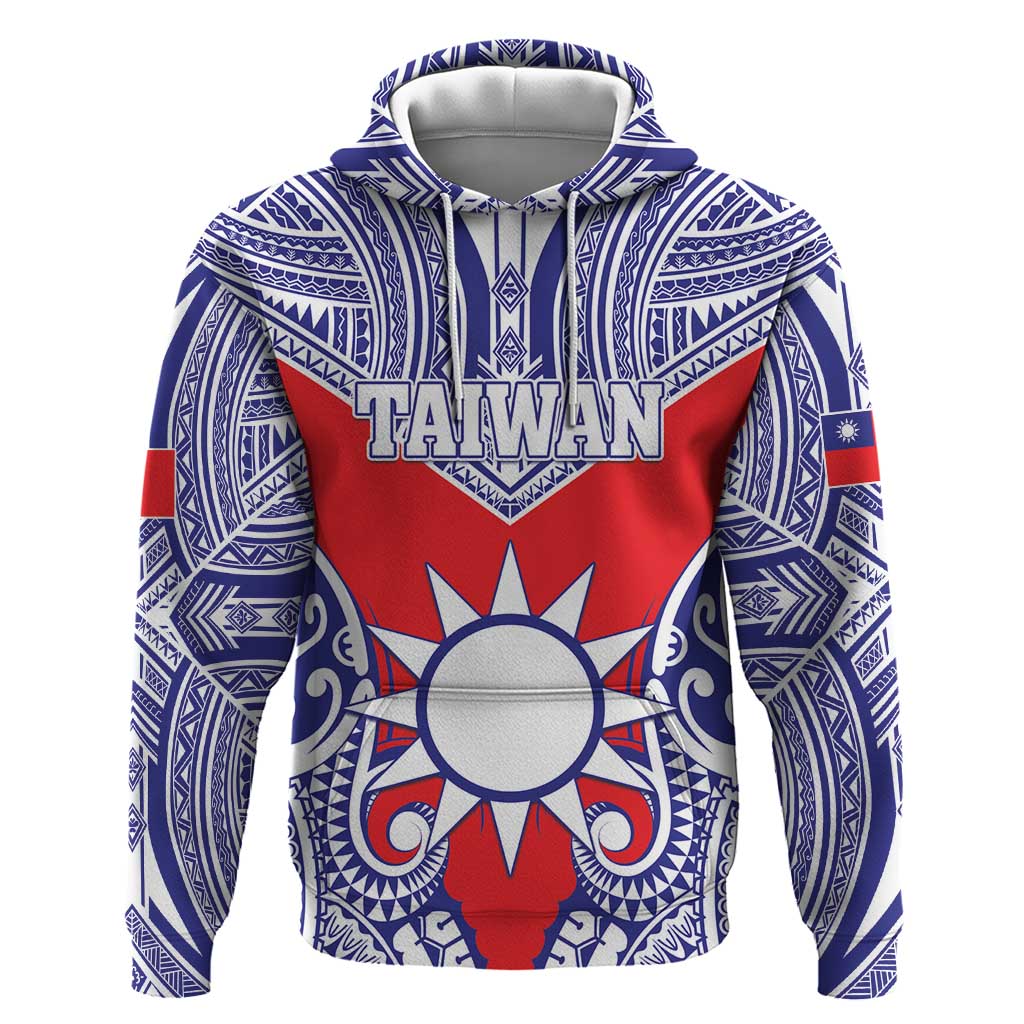 Personalised Taiwan Zip Hoodie Austronesian Tribal Tattoo Red - Polynesian Pride
