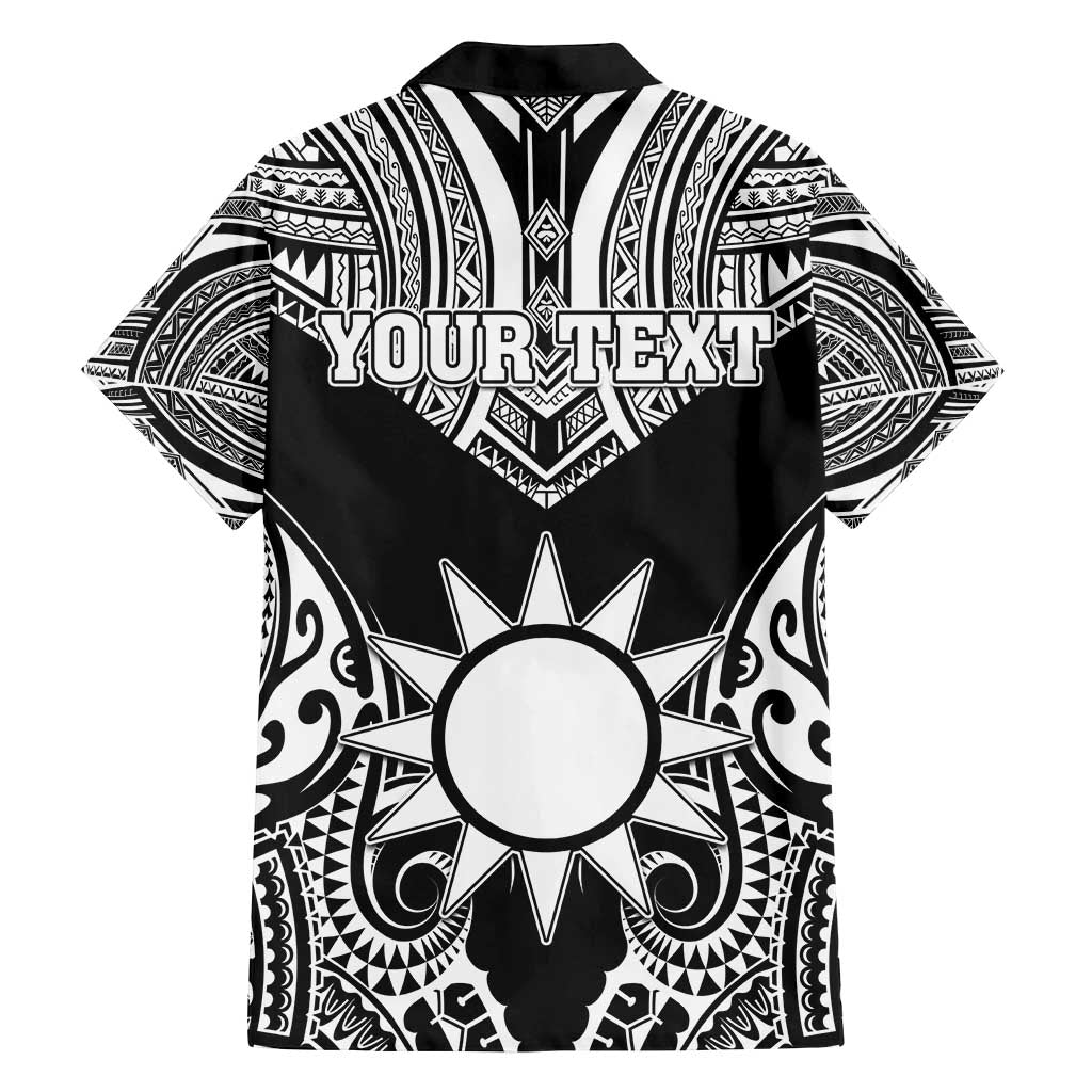 Personalised Taiwan Family Matching Long Sleeve Bodycon Dress and Hawaiian Shirt Austronesian Tribal Tattoo Black LT05 - Polynesian Pride
