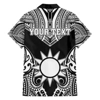 Personalised Taiwan Family Matching Long Sleeve Bodycon Dress and Hawaiian Shirt Austronesian Tribal Tattoo Black LT05 - Polynesian Pride
