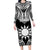 Personalised Taiwan Family Matching Long Sleeve Bodycon Dress and Hawaiian Shirt Austronesian Tribal Tattoo Black - Polynesian Pride