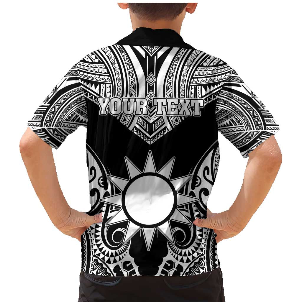 Personalised Taiwan Family Matching Mermaid Dress and Hawaiian Shirt Austronesian Tribal Tattoo Black LT05 - Polynesian Pride