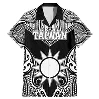 Personalised Taiwan Family Matching Mermaid Dress and Hawaiian Shirt Austronesian Tribal Tattoo Black LT05 Dad's Shirt - Short Sleeve Black - Polynesian Pride