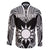 Personalised Taiwan Family Matching Off The Shoulder Long Sleeve Dress and Hawaiian Shirt Austronesian Tribal Tattoo Black - Polynesian Pride