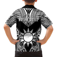 Personalised Taiwan Family Matching Off Shoulder Maxi Dress and Hawaiian Shirt Austronesian Tribal Tattoo Black - Polynesian Pride