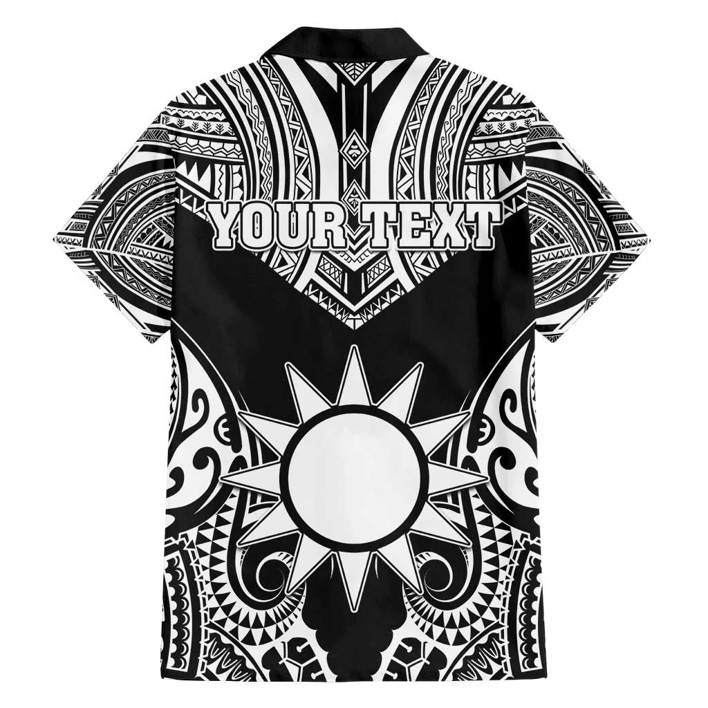 Personalised Taiwan Hawaiian Shirt Austronesian Tribal Tattoo Black - Polynesian Pride