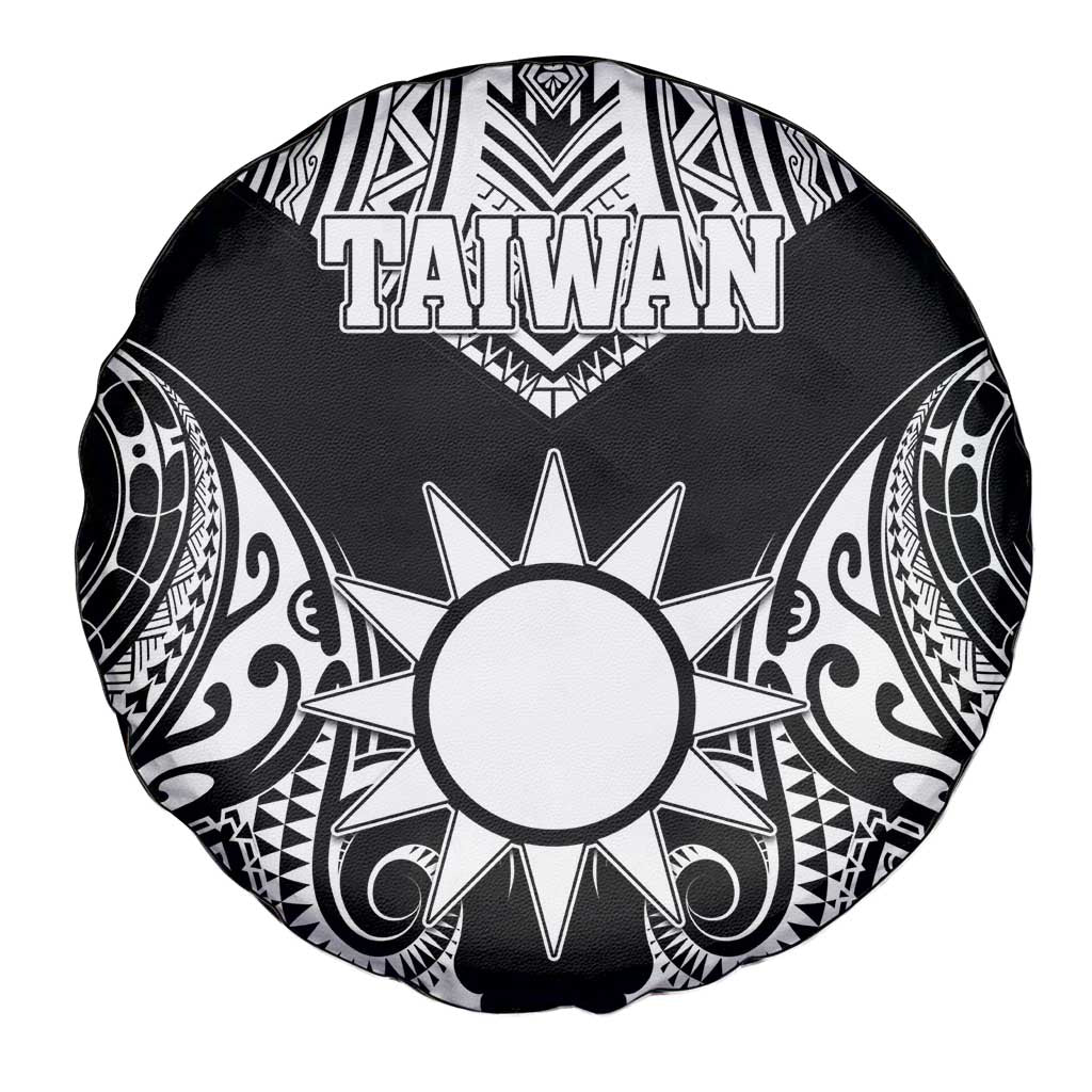 Taiwan Spare Tire Cover Austronesian Tribal Tattoo Black - Polynesian Pride