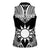 Personalised Taiwan Women Sleeveless Polo Shirt Austronesian Tribal Tattoo Black - Polynesian Pride