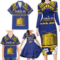 Personalised Tokelau Happy Tokehega Day Family Matching Long Sleeve Bodycon Dress and Hawaiian Shirt Polynesian Tribal Tattoo LT05 - Polynesian Pride