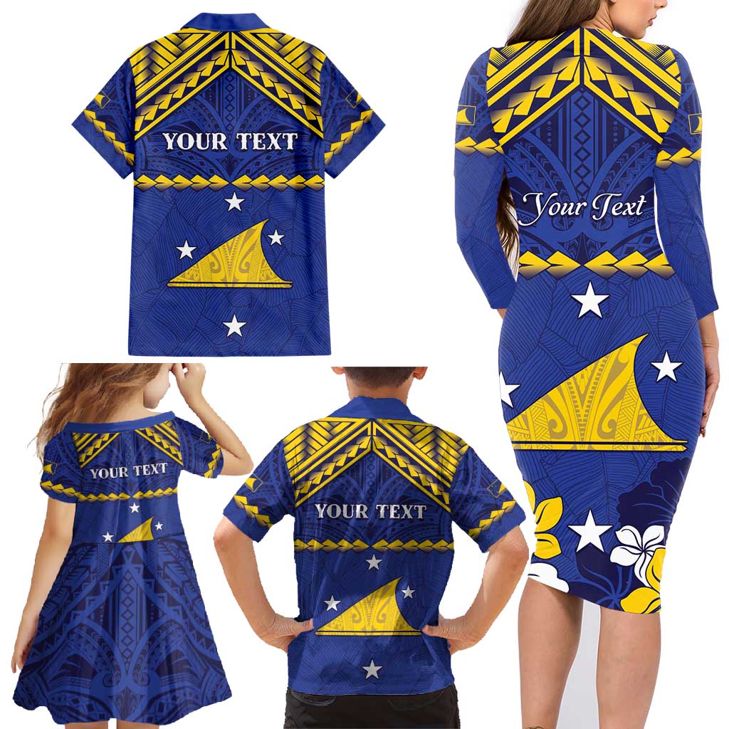 Personalised Tokelau Happy Tokehega Day Family Matching Long Sleeve Bodycon Dress and Hawaiian Shirt Polynesian Tribal Tattoo LT05 - Polynesian Pride