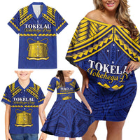 Personalised Tokelau Happy Tokehega Day Family Matching Off Shoulder Short Dress and Hawaiian Shirt Polynesian Tribal Tattoo LT05 - Polynesian Pride