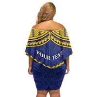 Personalised Tokelau Happy Tokehega Day Family Matching Off Shoulder Short Dress and Hawaiian Shirt Polynesian Tribal Tattoo LT05 - Polynesian Pride
