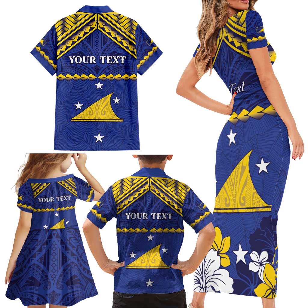 Personalised Tokelau Happy Tokehega Day Family Matching Short Sleeve Bodycon Dress and Hawaiian Shirt Polynesian Tribal Tattoo LT05 - Polynesian Pride
