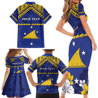 Personalised Tokelau Happy Tokehega Day Family Matching Short Sleeve Bodycon Dress and Hawaiian Shirt Polynesian Tribal Tattoo LT05 - Polynesian Pride