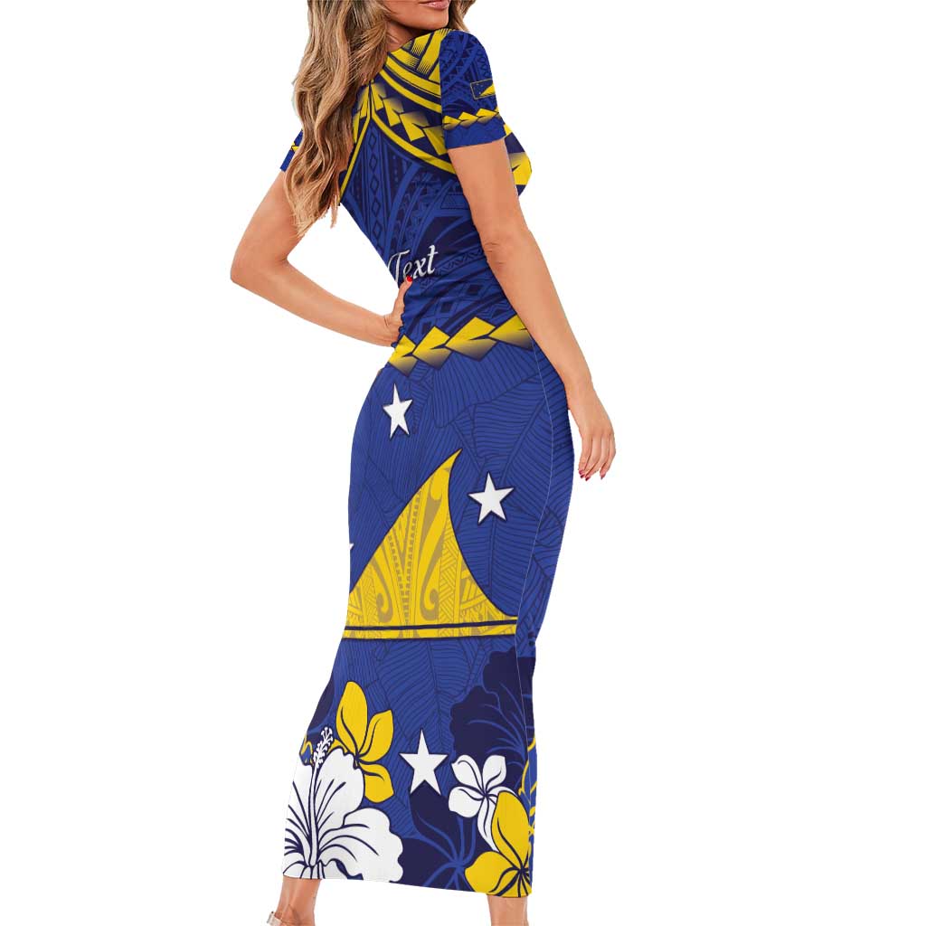 Personalised Tokelau Happy Tokehega Day Family Matching Short Sleeve Bodycon Dress and Hawaiian Shirt Polynesian Tribal Tattoo LT05 - Polynesian Pride