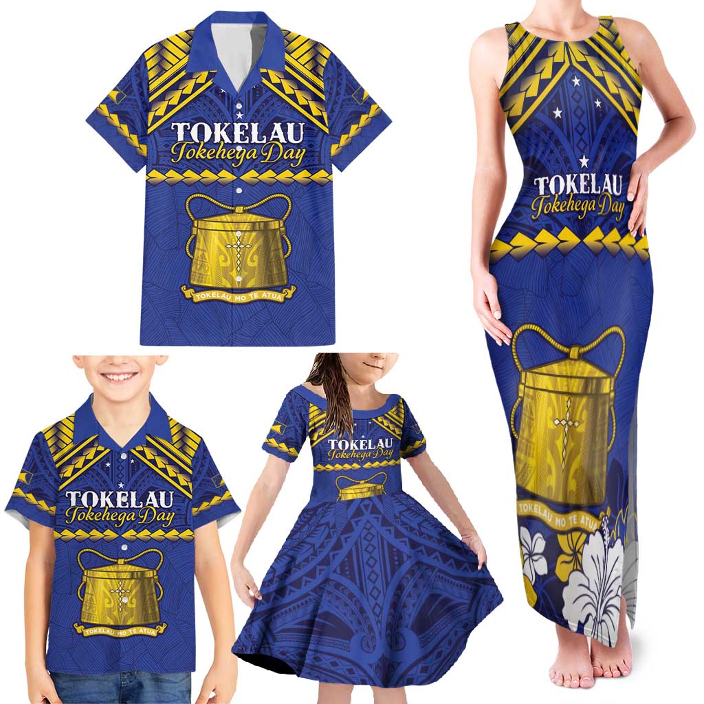 Personalised Tokelau Happy Tokehega Day Family Matching Tank Maxi Dress and Hawaiian Shirt Polynesian Tribal Tattoo LT05 - Polynesian Pride