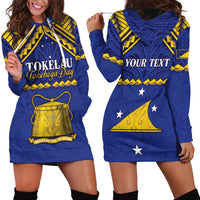 Personalised Tokelau Happy Tokehega Day Hoodie Dress Polynesian Tribal Tattoo LT05 - Polynesian Pride