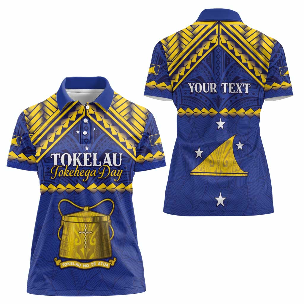 Personalised Tokelau Happy Tokehega Day Women Polo Shirt Polynesian Tribal Tattoo LT05 - Polynesian Pride