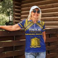 Personalised Tokelau Happy Tokehega Day Women Polo Shirt Polynesian Tribal Tattoo LT05 - Polynesian Pride