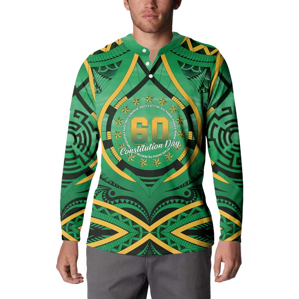 Cook Islands Constitution Day Button Sweatshirt 60th Anniversary - Polynesian Pride