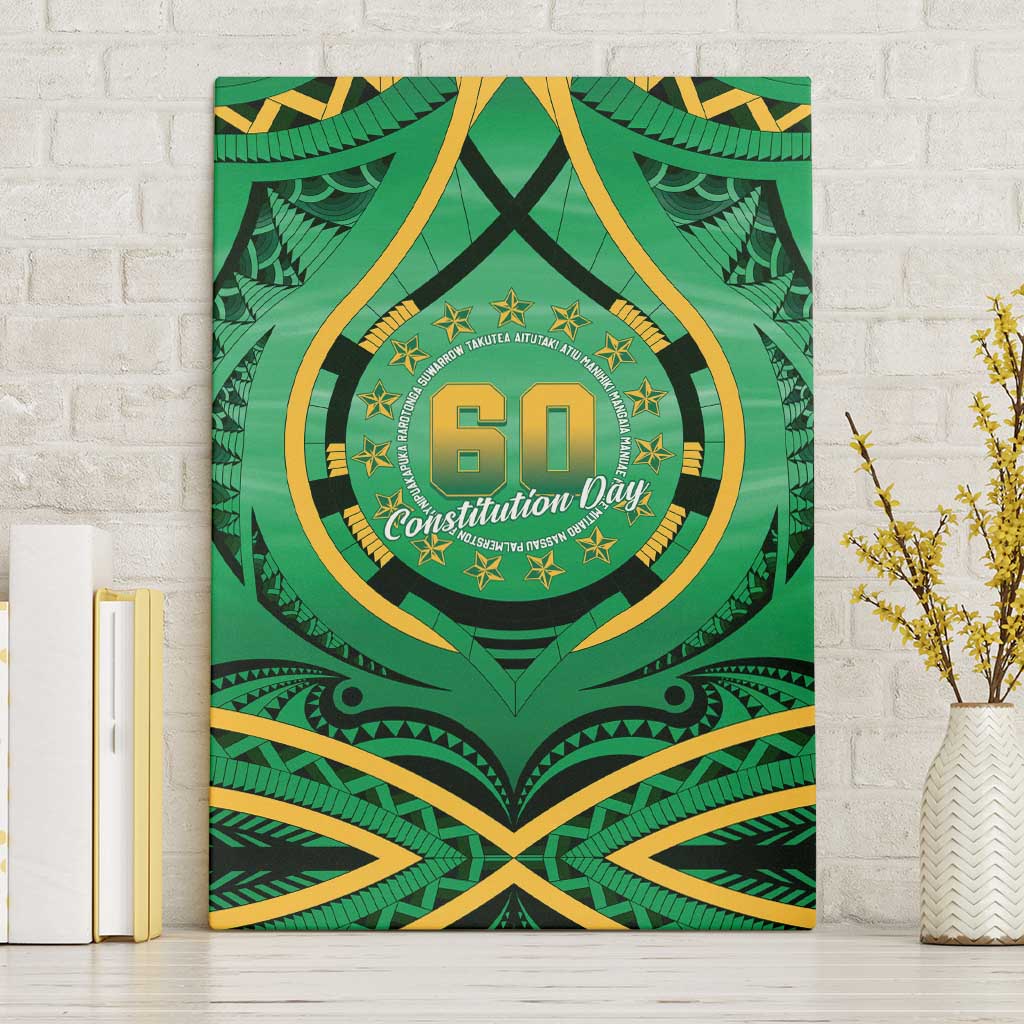 Cook Islands Constitution Day Canvas Wall Art 60th Anniversary LT05 Without Frame Green - Polynesian Pride