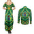 Cook Islands Constitution Day Couples Matching Summer Maxi Dress and Long Sleeve Button Shirt 60th Anniversary - Polynesian Pride