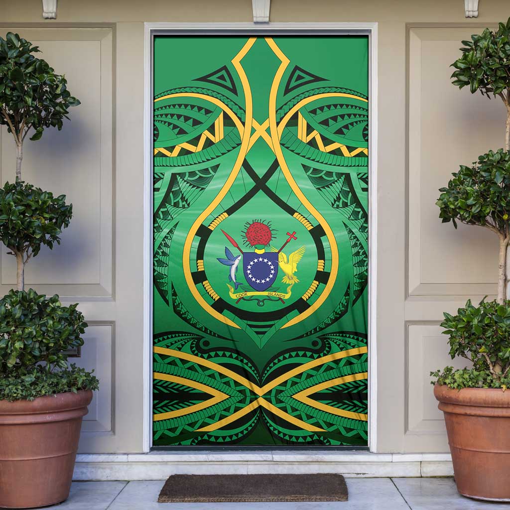 Cook Islands Constitution Day Door Cover 60th Anniversary LT05 Green - Polynesian Pride