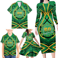 Cook Islands Constitution Day Family Matching Long Sleeve Bodycon Dress and Hawaiian Shirt 60th Anniversary LT05 - Polynesian Pride