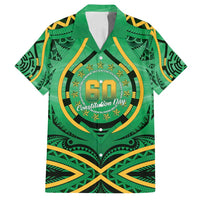 Cook Islands Constitution Day Family Matching Long Sleeve Bodycon Dress and Hawaiian Shirt 60th Anniversary LT05 Dad's Shirt - Short Sleeve Green - Polynesian Pride