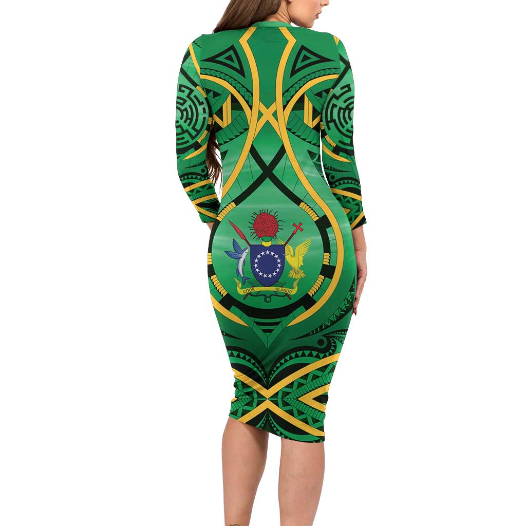 Cook Islands Constitution Day Family Matching Long Sleeve Bodycon Dress and Hawaiian Shirt 60th Anniversary LT05 - Polynesian Pride