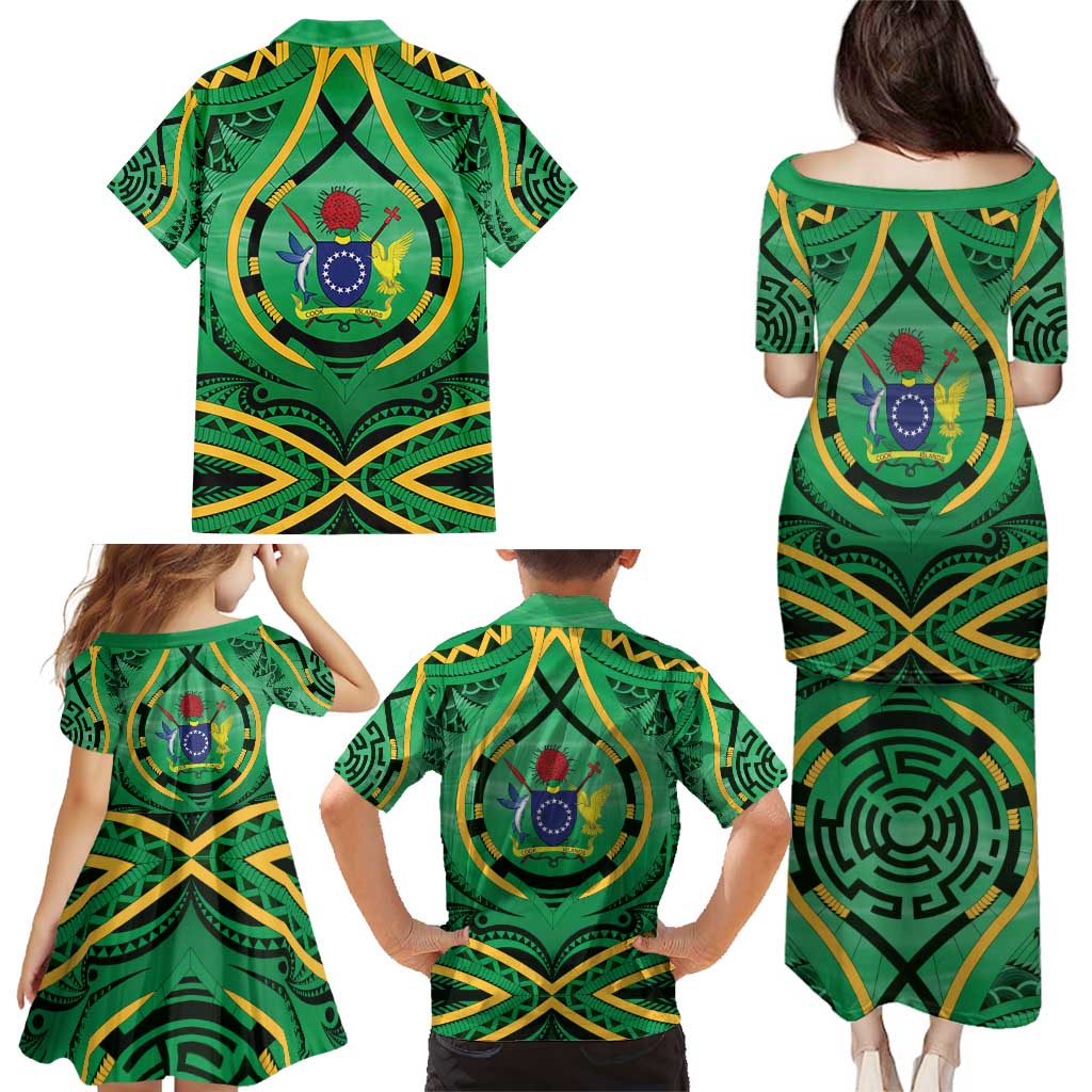 Cook Islands Constitution Day Family Matching Puletasi and Hawaiian Shirt 60th Anniversary - Polynesian Pride