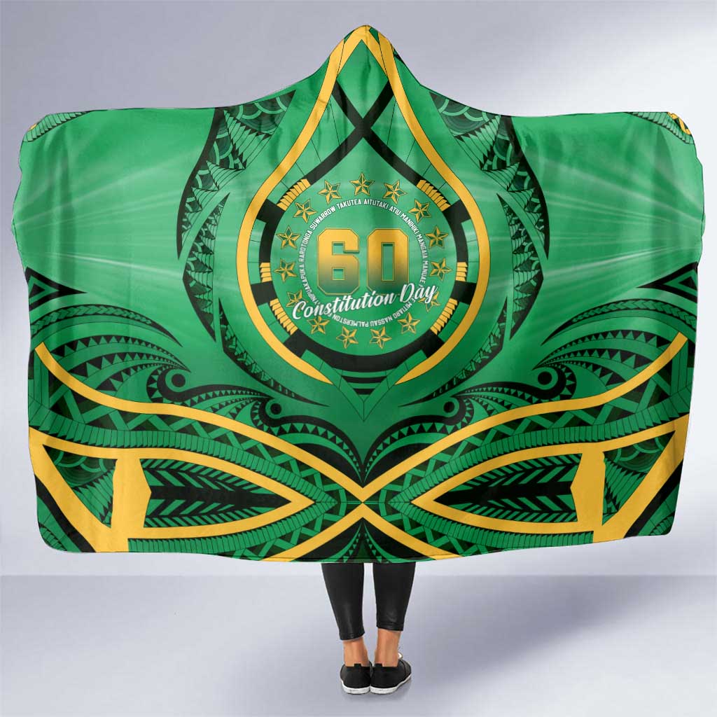 Cook Islands Constitution Day Hooded Blanket 60th Anniversary LT05 One Size Green - Polynesian Pride